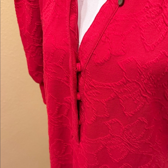 Lilly Pulitzer Red Midi Dress with Puff Sleeves - Picture 3 of 9